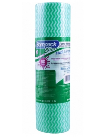 PANO BOB BOMPACK SLIM LIMP LEVE 28X50 35G VERDE 50UN