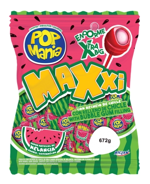 PIRULITO POP MANIA MAXXI MELANCIA 24UN