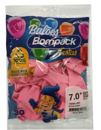 BALAO LISO N7 BOMPACK ROSA BABY C 30UN