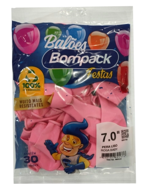 BALAO LISO N7 BOMPACK ROSA BABY C 30UN