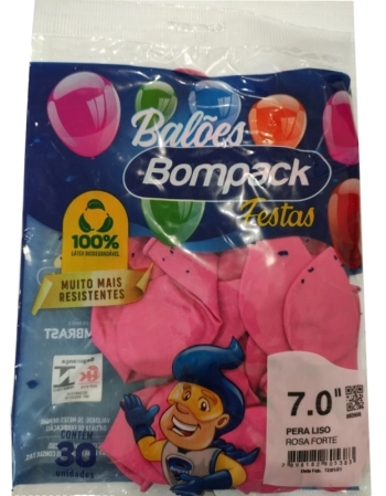 BALAO LISO N7 BOMPACK ROSA FORTE C 30UN