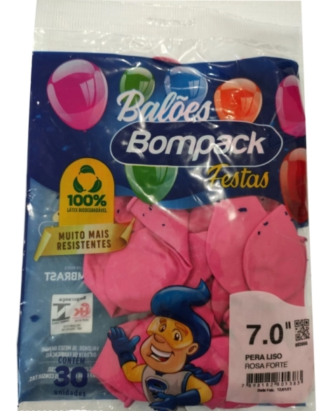 BALAO LISO N7 BOMPACK ROSA FORTE C 30UN