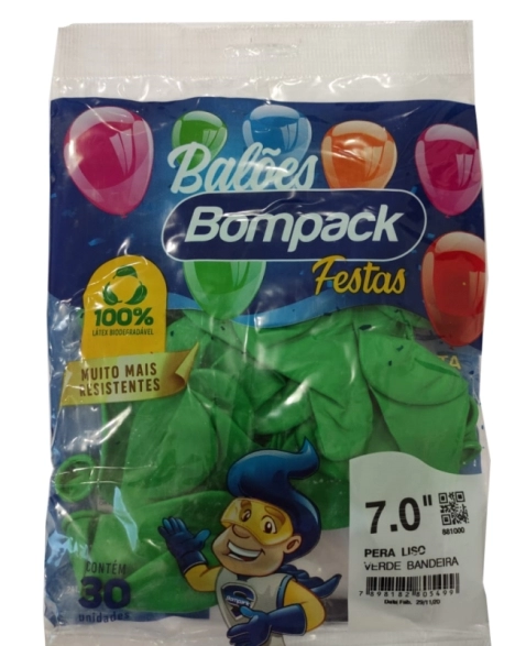 BALAO LISO N7 BOMPACK VERDE ESCURO C 30UN