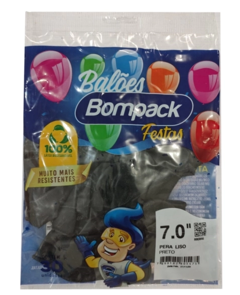 BALAO LISO N7 BOMPACK PRETO C 30UN