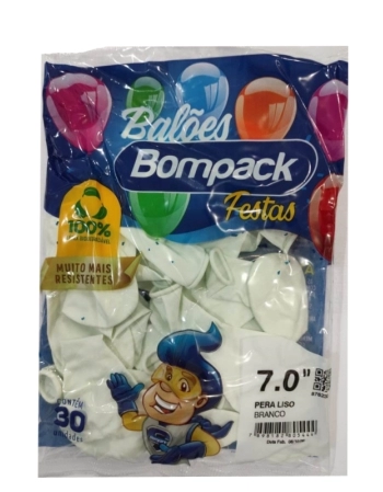 BALAO LISO N7 BOMPACK BRANCO C 30UN