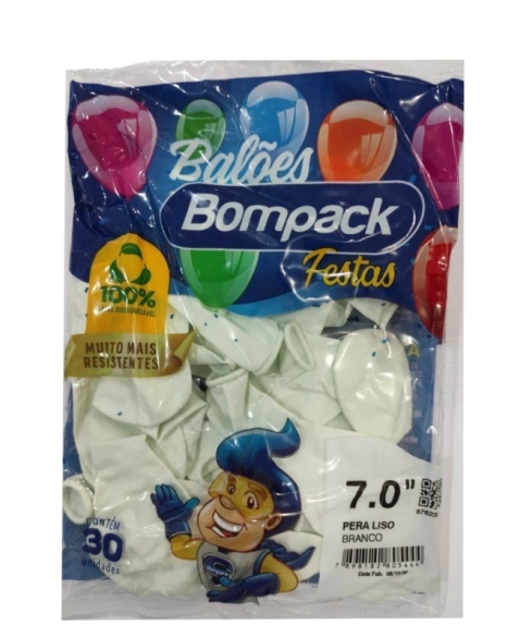 BALAO LISO N7 BOMPACK BRANCO C 30UN