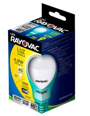 LAMPADA RAYOVAC LED BIVOLT 4,9W AMARELA