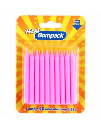 VELA PALITO BOMPACK ROSA 04UN