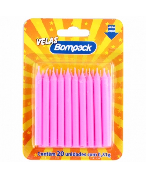 VELA PALITO BOMPACK ROSA 04UN