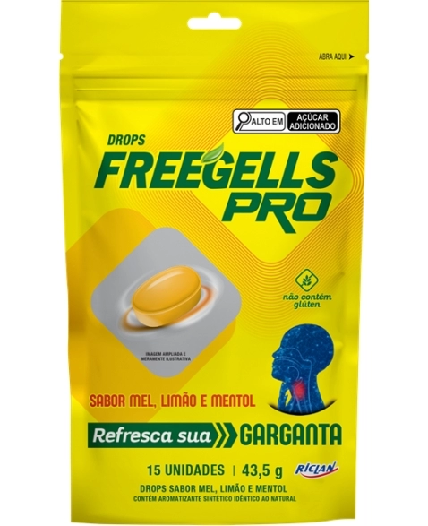 DROPS FREEGELLS PRO MEL LIMAO PCT 43,5G C/15UN