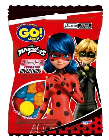 BALA GELATINA GO JELLY LADYBUG SORTIDO 70G