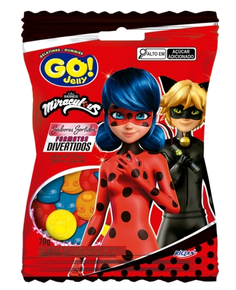 BALA GELATINA GO JELLY LADYBUG SORTIDO 70G