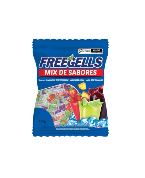 BALA FREEGELLS MIX SABORES AZUL 475G