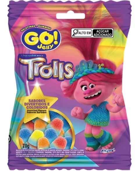 BALA GELATINA GO JELLY TROLLS 70G