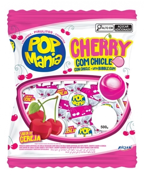 PIRULITO POP MANIA CHERRY 500G