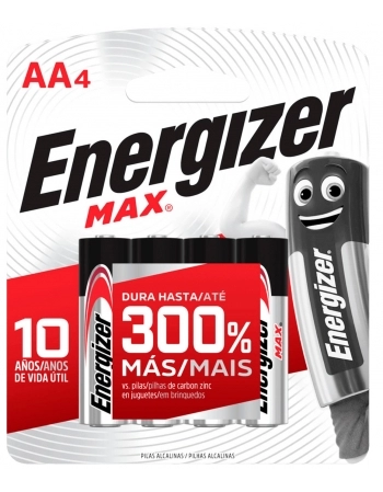 PILHA ALC ENERG MAX AA4