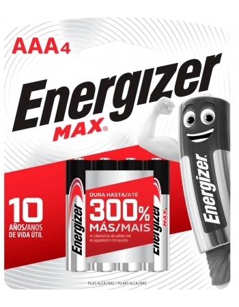 PILHA ALC ENERG MAX AAA4