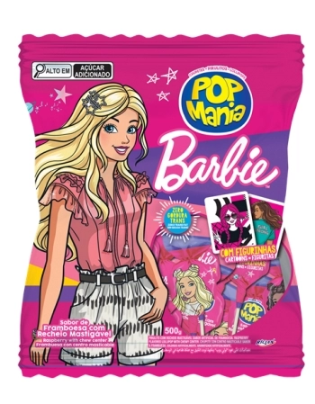 PIRULITO POP MANIA BARBIE FRAMBOESA 500G