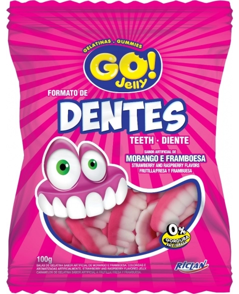 BALA GELATINA GO JELLY DENTADURA 100G