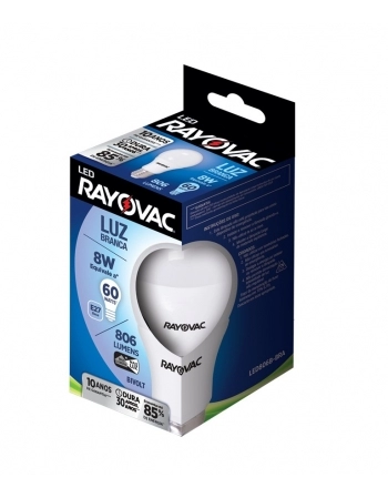 LAMPADA RAYOVAC LED BIVOLT 8W BRANCA