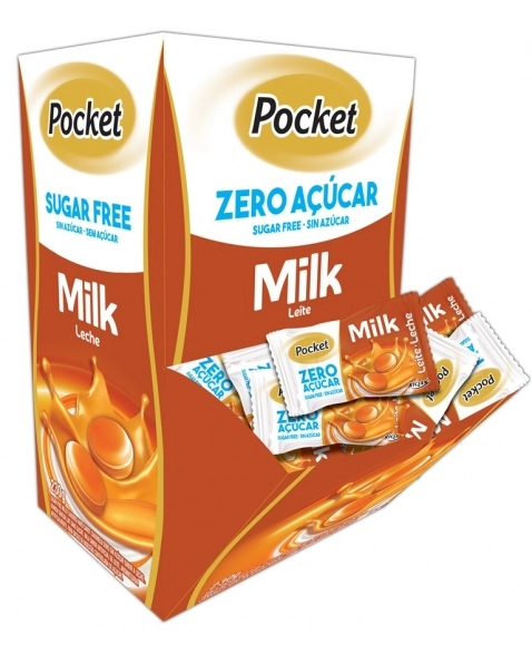 BALA POCKET ZERO MILK CANG 230G 100UN