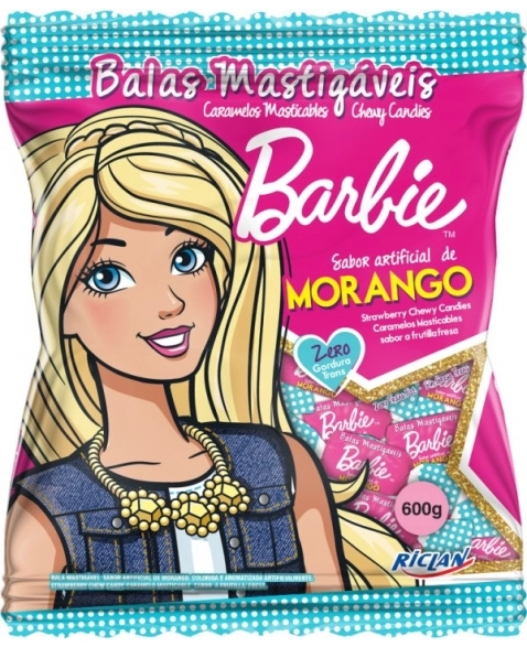 BALA MAST BARBIE MORANGO 600G