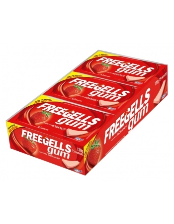 CHICLE FREEGELLS GUM MORANGO 15UN