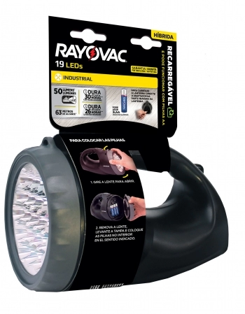 LANTERNA RAYOVAC RECARR 19LED