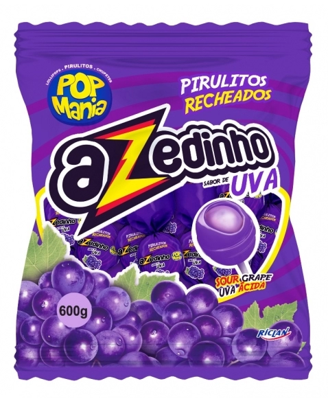 PIRULITO POP MANIA AZEDINHO UVA 50UN