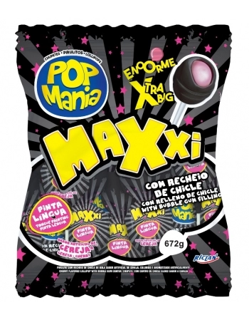 PIRULITO POP MANIA MAXXI BLACK CERE 24UN