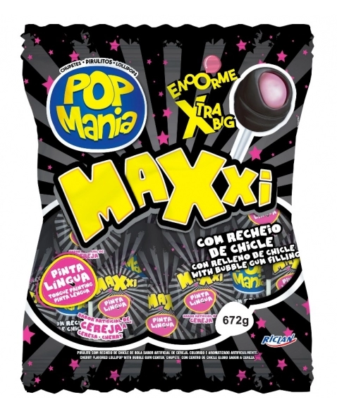 PIRULITO POP MANIA MAXXI BLACK CERE 24UN