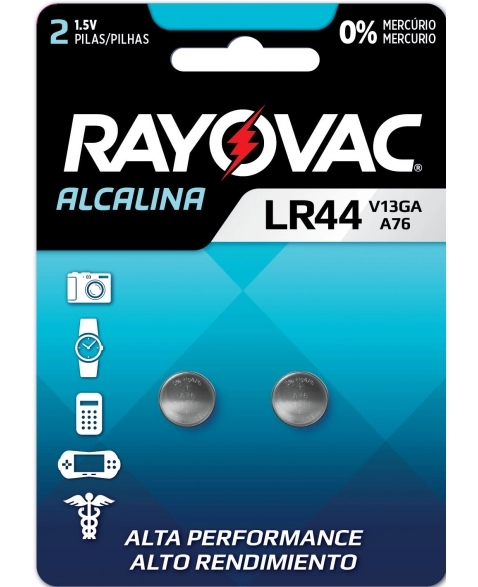 PILHA ELETRONICA RAYOVAC V13GA LR44 2UN