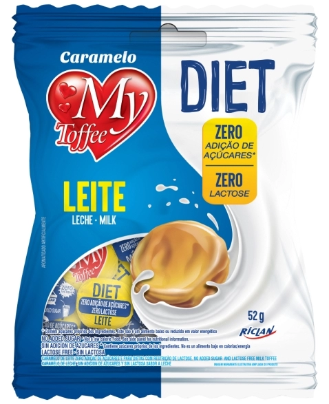 BALA MY TOFFEE DIET ZERO LACTOSE LEITE 52G