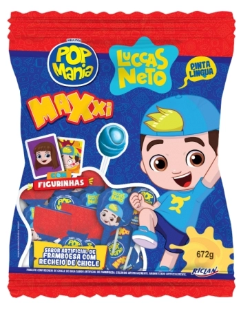 PIRULITO POP MANIA MAXXI LUCAS NETO FRAMBOESA 24UN