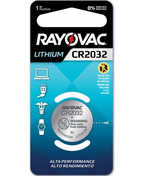 PILHA ELETRONICA RAYOVAC SM CR2032 1UN