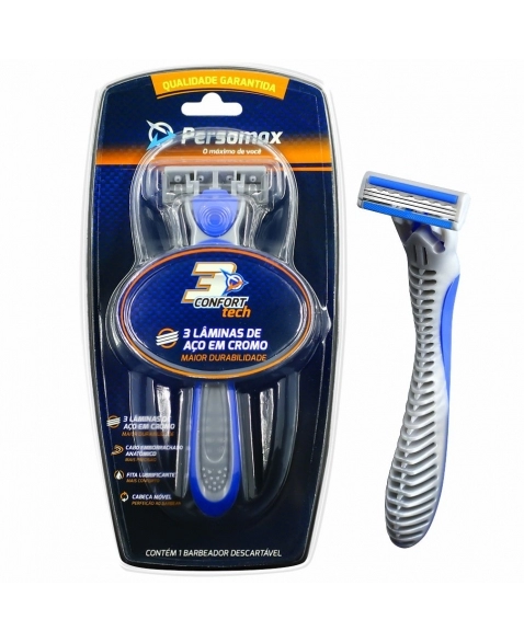 APARELHO BARBEAR PERSOMAX3 RECARREGAVEL AZUL