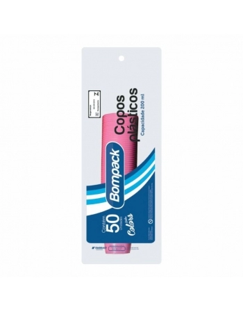 COPO BOMPACK ROSA 200ML 50UN