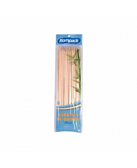 ESPETO BOMPACK DE BAMBU 18CM 50UN