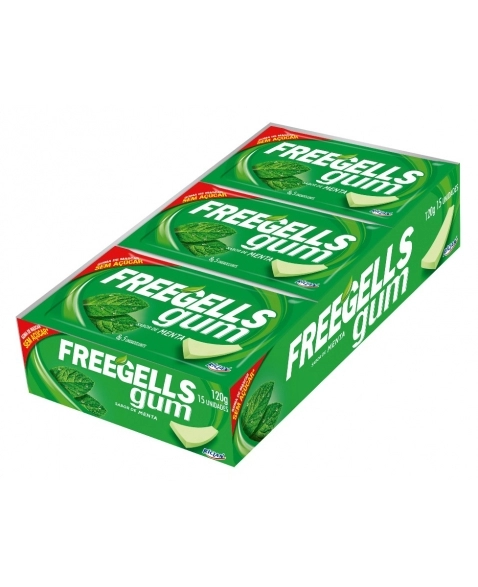 CHICLE FREEGELLS GUM MENTA 15UN