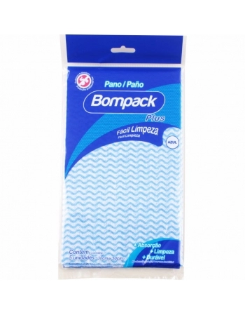 PANO BOMPACK PLUS LIMP LEVE AZUL 30X50 C 5UN